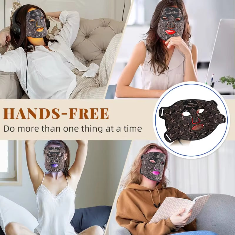 Silicone Led Face Mask 8 Colors Red Light Therapy Infrared Flexible Soft Mask Led Therapy anti Aging Advanced Photon Mask