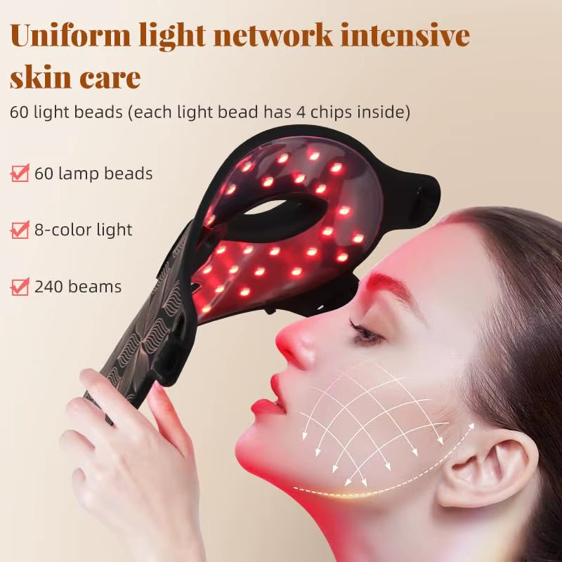 Silicone Led Face Mask 8 Colors Red Light Therapy Infrared Flexible Soft Mask Led Therapy anti Aging Advanced Photon Mask