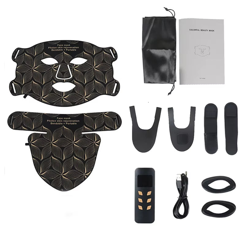 Silicone Led Face Mask 8 Colors Red Light Therapy Infrared Flexible Soft Mask Led Therapy anti Aging Advanced Photon Mask