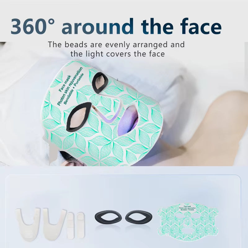 Silicone Led Face Mask 8 Colors Red Light Therapy Infrared Flexible Soft Mask Led Therapy anti Aging Advanced Photon Mask