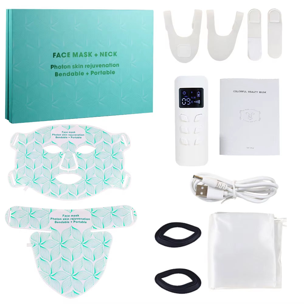 Silicone Led Face Mask 8 Colors Red Light Therapy Infrared Flexible Soft Mask Led Therapy anti Aging Advanced Photon Mask