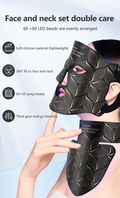 Silicone LED Face Mask – 8-Color Light Therapy Anti-Aging Skin Rejuvenation Mask with Red & Infrared Light