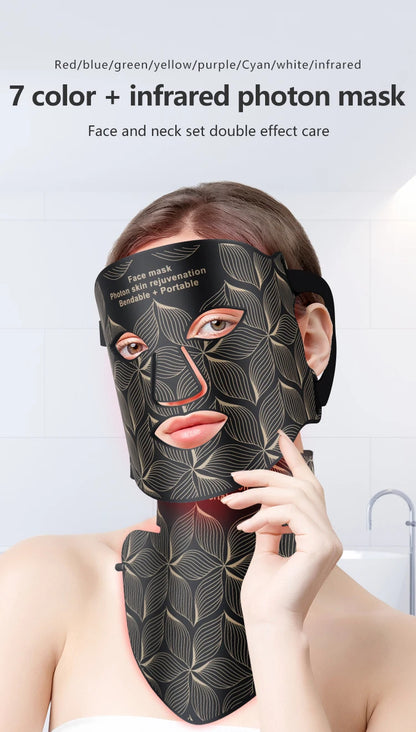 Silicone LED Face Mask – 8-Color Light Therapy Anti-Aging Skin Rejuvenation Mask with Red & Infrared Light