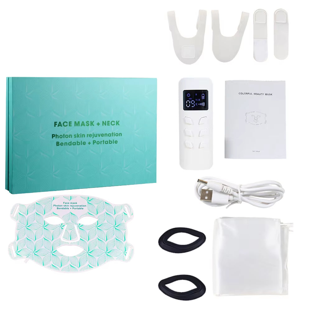 Silicone Led Face Mask 8 Colors Red Light Therapy Infrared Flexible Soft Mask Led Therapy anti Aging Advanced Photon Mask